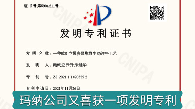 慶賀瑪納公司再喜獲一項(xiàng)發(fā)明專利 慶賀瑪納公司再喜獲一項(xiàng)發(fā)明專利